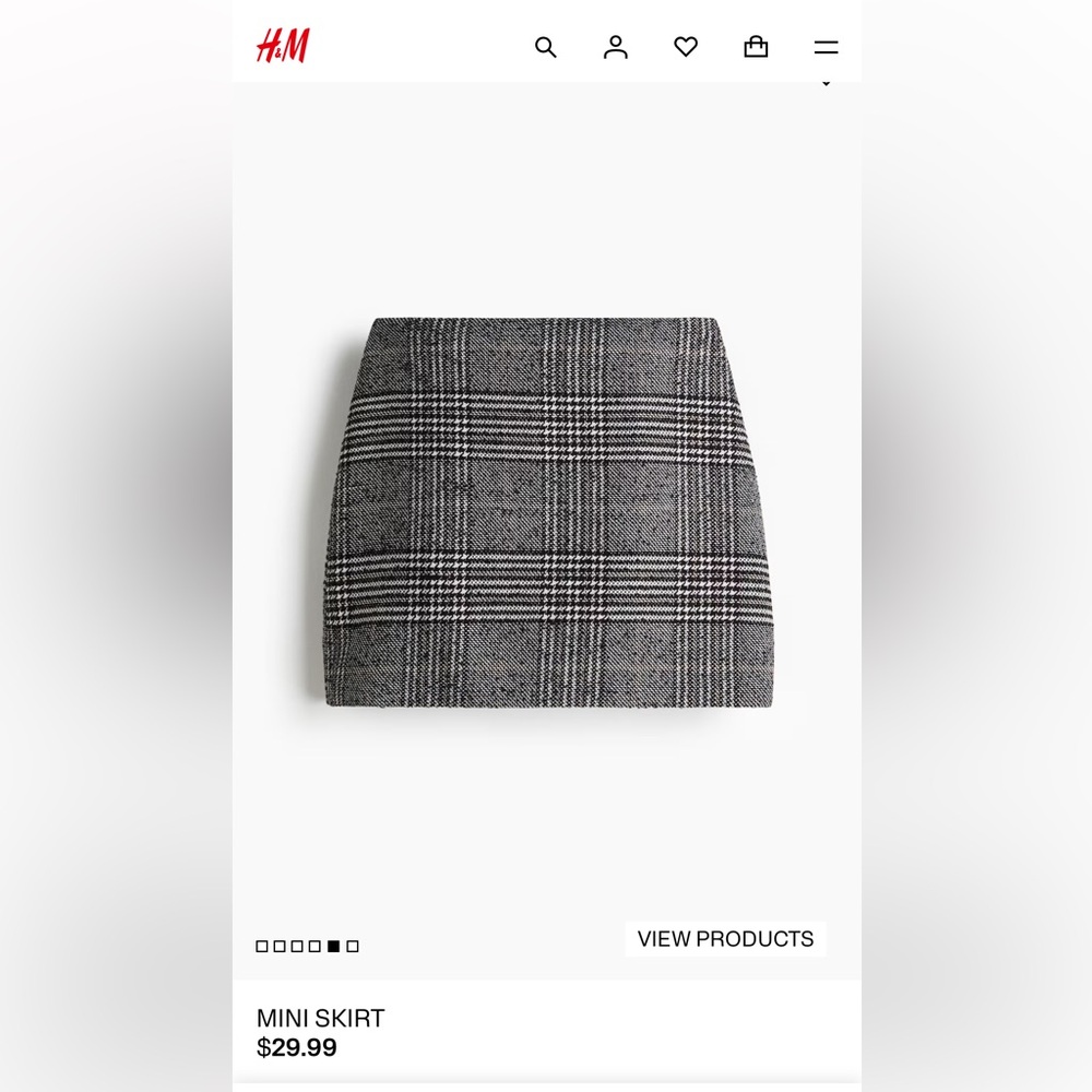 H&M plaid mini skirt size 4